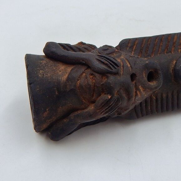 Ocarina Flute Totem Woman Pottery Clay Columbian(?) Terracotta - Picture 8 of 8